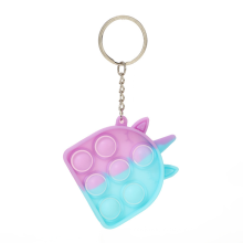 Silicone Colorful Stress Reliever Toy Squeeze Keychain Pressure Relieving and Anti-Anxiety Office Desk Toy Keychain